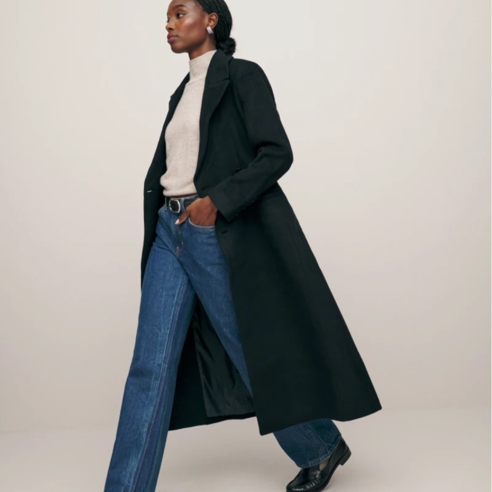 Reformation Oscar Nipped Waist Coat Black - Size XS